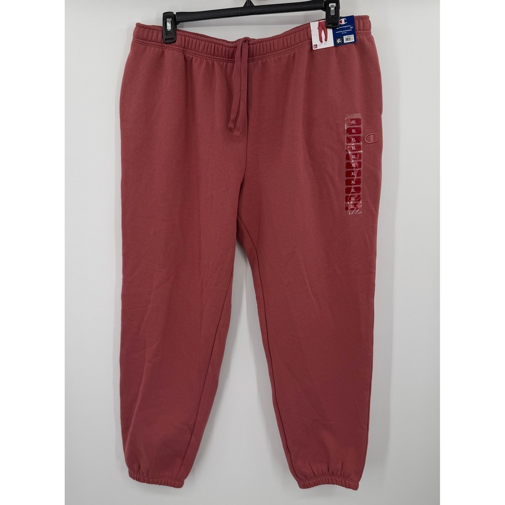 Champion Womens Fleece Joggers Sandalwood Red XL Drawstring Sweatpants New